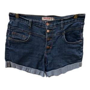 Judy Blue High Waist Cuffed Button Fly Stretch Denim Shorts Style 18160 Size L